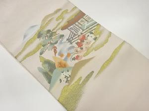 本綴れ屋敷に風景模様織出し名古屋帯